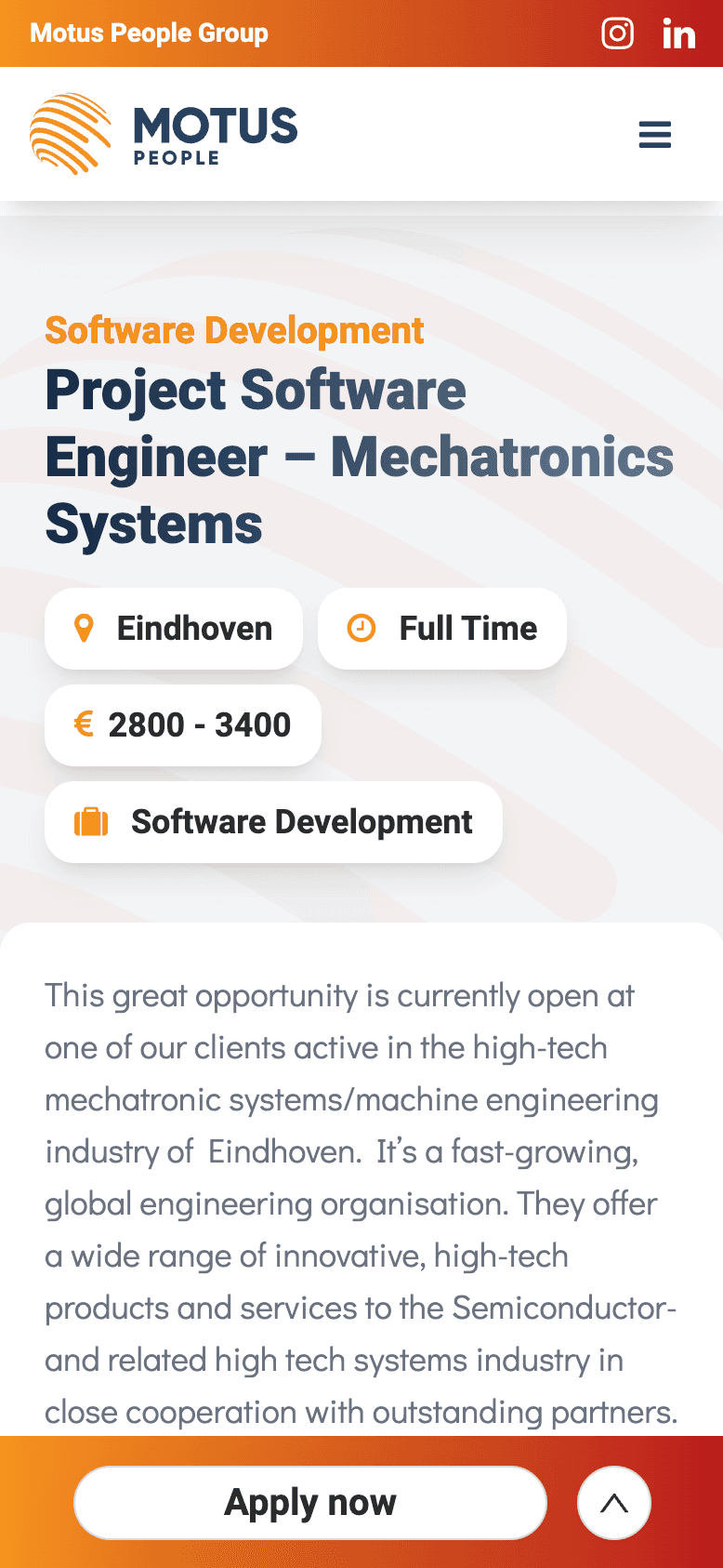 Screenshot of my demo project for a take away platform